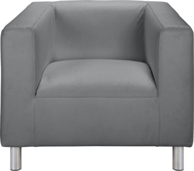 HOME Moda Leather Effect Chair - Grey.